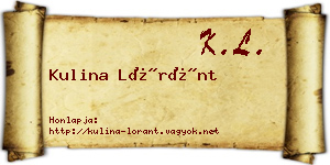 Kulina Lóránt névjegykártya