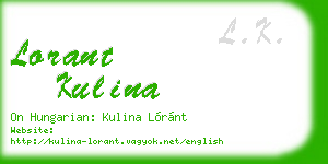 lorant kulina business card