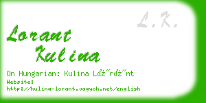 lorant kulina business card